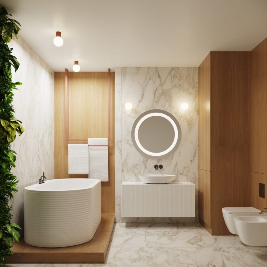 Plafonnier de salle de bain HALO 1xG9/8W/230V d. 12 cm IP44 marron