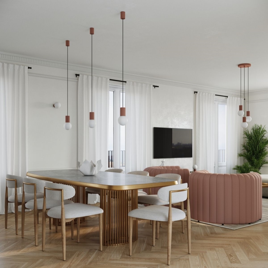 Suspension filaire HALO 3xG9/8W/230V d. 25 cm marron