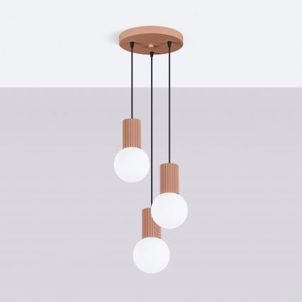 Suspension filaire HALO 3xG9/8W/230V d. 25 cm marron