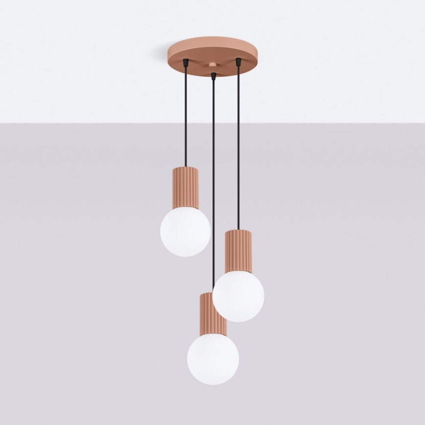 Suspension filaire HALO 3xG9/8W/230V d. 25 cm marron