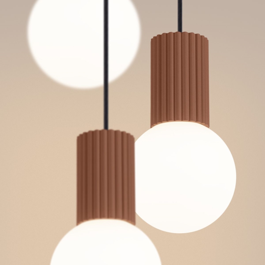 Suspension filaire HALO 3xG9/8W/230V d. 25 cm marron