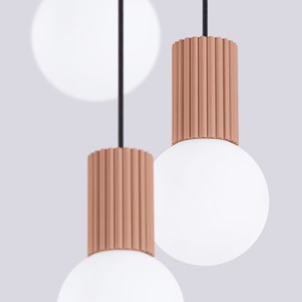 Suspension filaire HALO 3xG9/8W/230V d. 25 cm marron