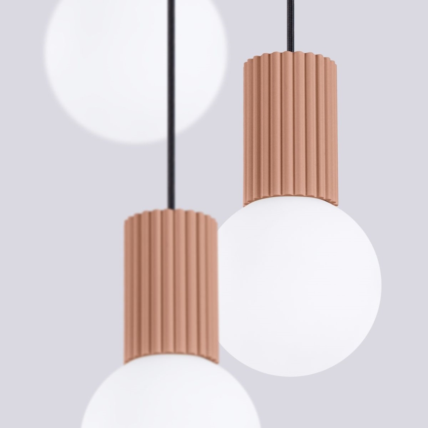 Suspension filaire HALO 3xG9/8W/230V d. 25 cm marron