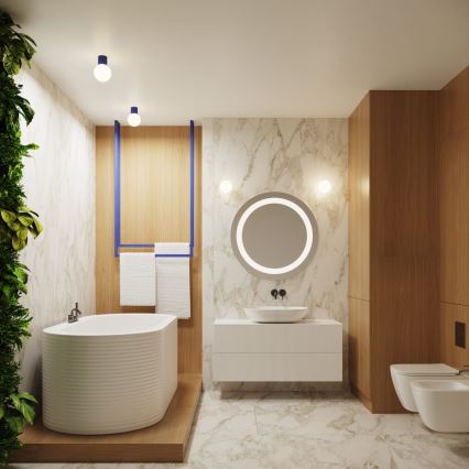 Plafonnier de salle de bain HALO 1xG9/8W/230V d. 12 cm IP44 bleu