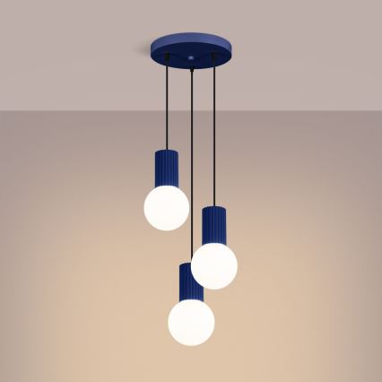 Suspension filaire HALO 3xG9/8W/230V d. 25 cm bleu