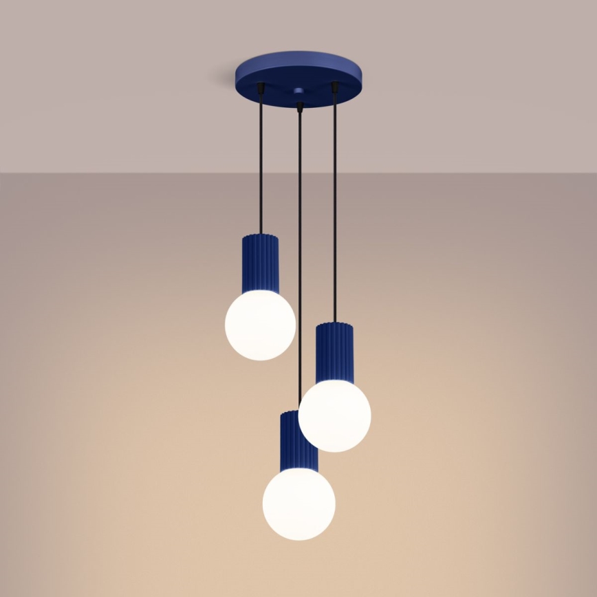Suspension filaire HALO 3xG9/8W/230V d. 25 cm bleu