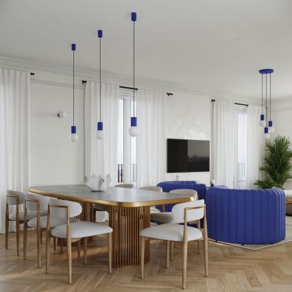 Suspension filaire HALO 3xG9/8W/230V d. 25 cm bleu