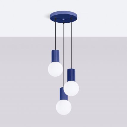 Suspension filaire HALO 3xG9/8W/230V d. 25 cm bleu