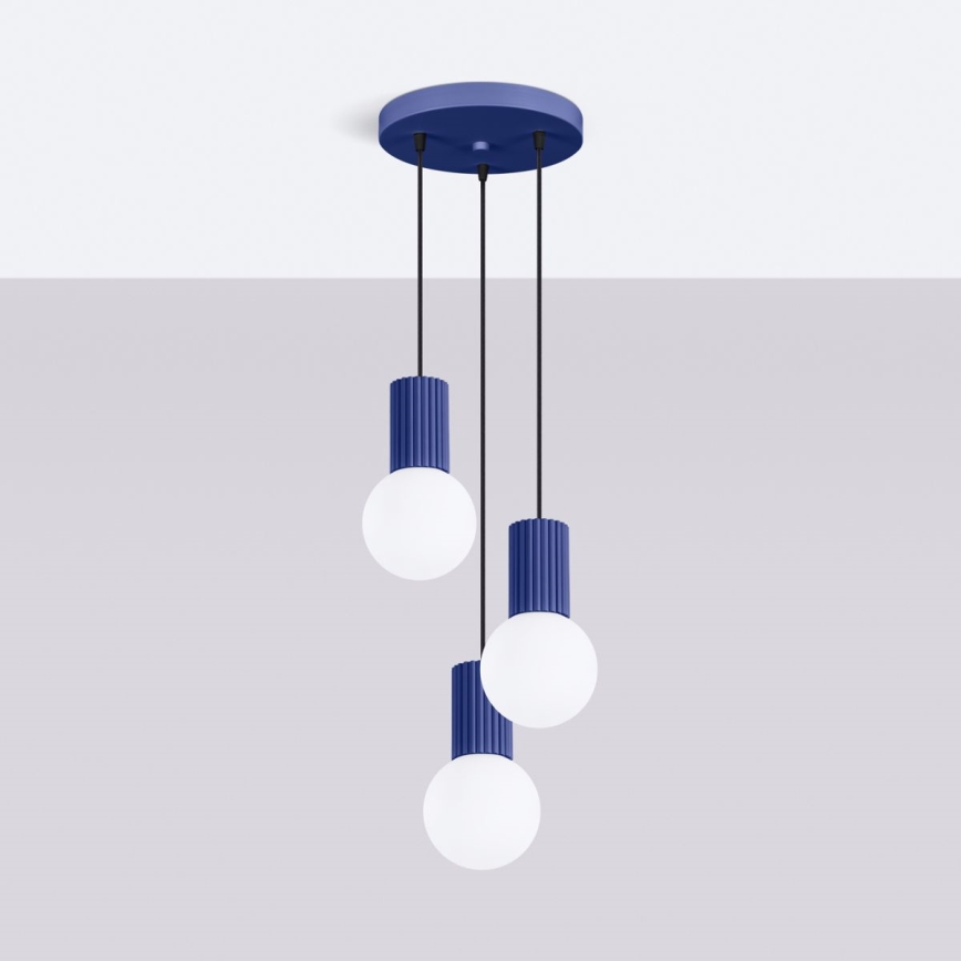 Suspension filaire HALO 3xG9/8W/230V d. 25 cm bleu