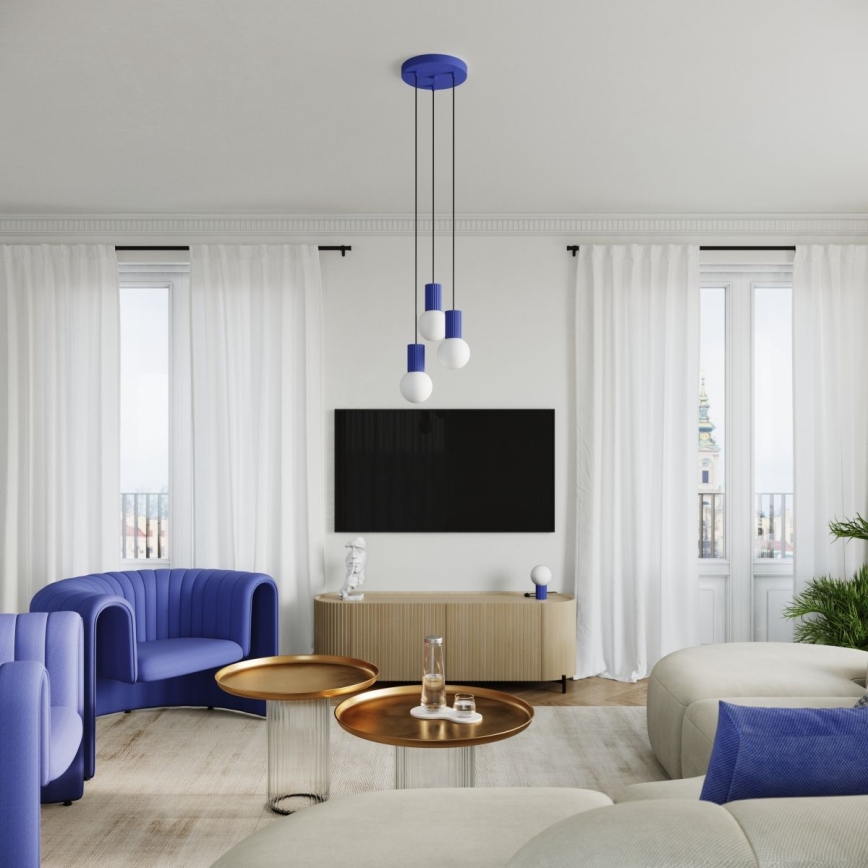 Tischleuchte HALO 1xG9/8W/230V d 12 cm blau