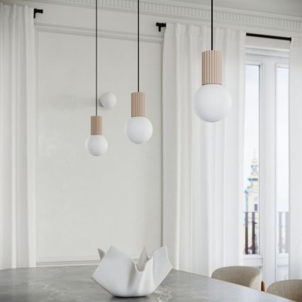 Lampadario a sospensione con filo HALO 1xG9/8W/230V diametro 12 cm beige