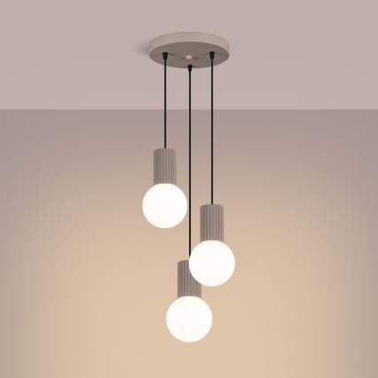 Suspension filaire HALO 3xG9/8W/230V d. 25 cm beige