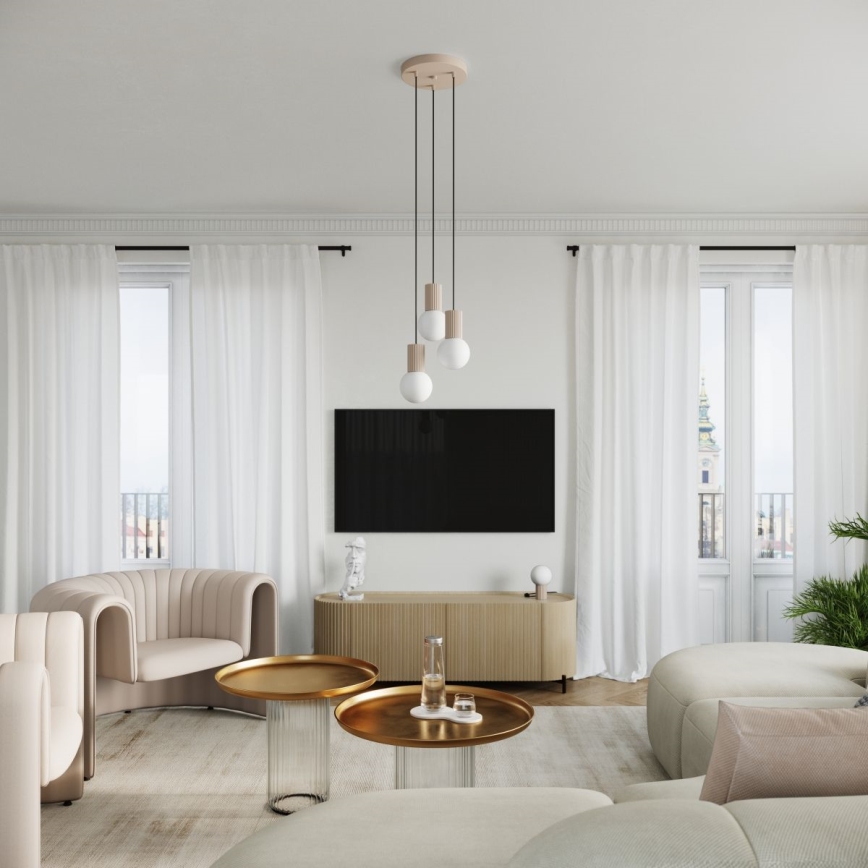 Suspension filaire HALO 3xG9/8W/230V d. 25 cm beige