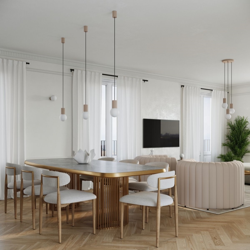 Suspension filaire HALO 3xG9/8W/230V d. 25 cm beige