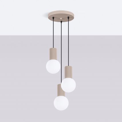 Suspension filaire HALO 3xG9/8W/230V d. 25 cm beige