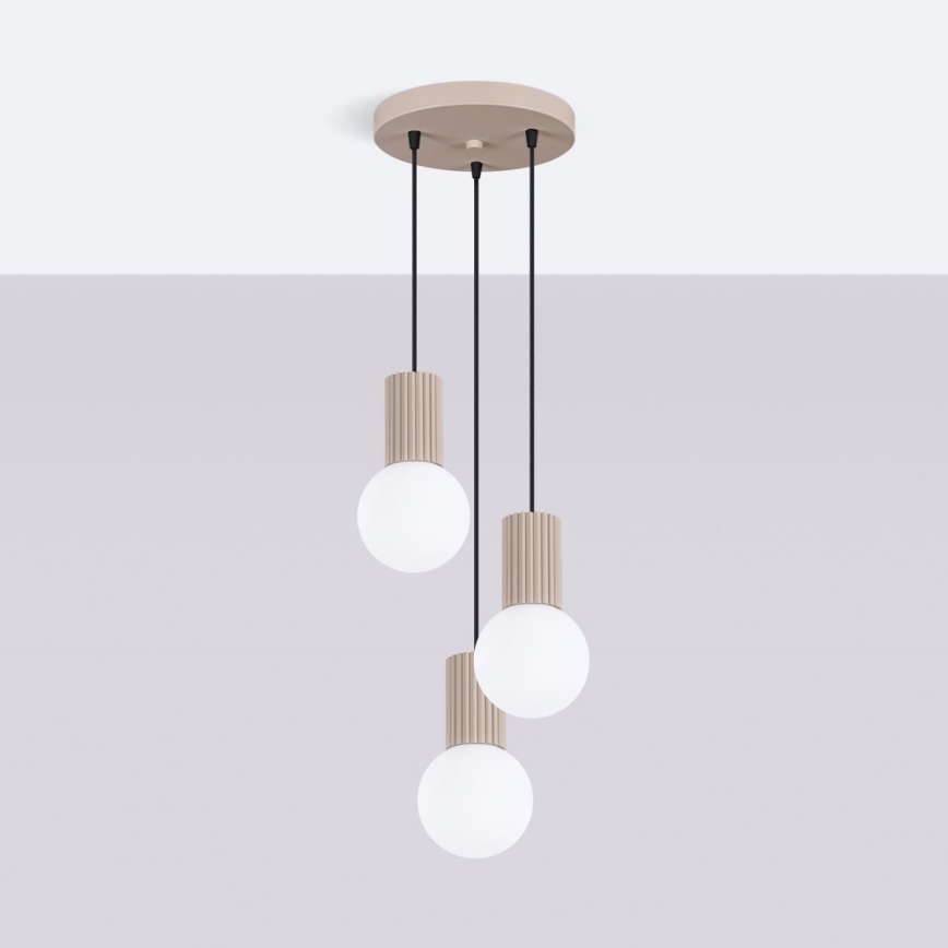 Suspension filaire HALO 3xG9/8W/230V d. 25 cm beige