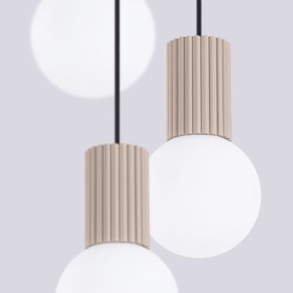 Suspension filaire HALO 3xG9/8W/230V d. 25 cm beige
