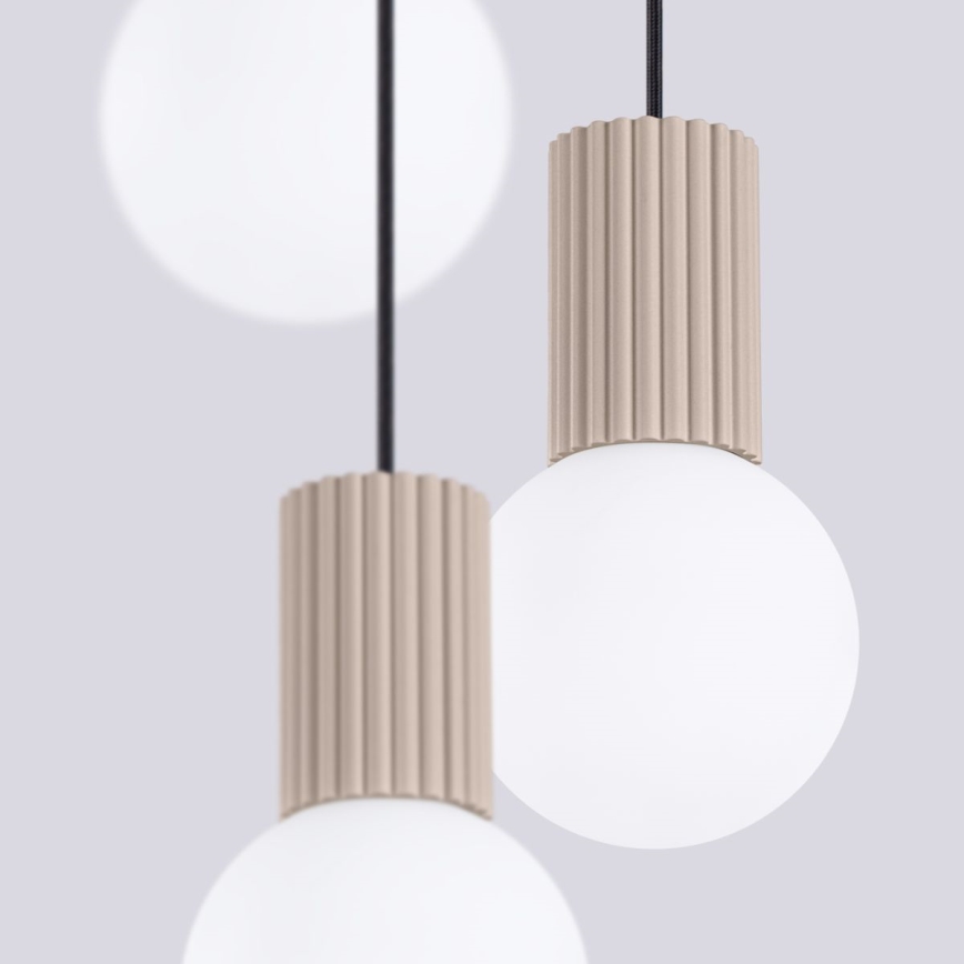 Suspension filaire HALO 3xG9/8W/230V d. 25 cm beige