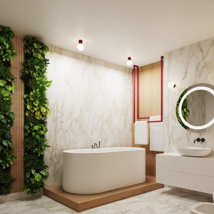 Applique murale salle de bain HALO 1xG9/8W/230V d. 12 cm IP44 rouge
