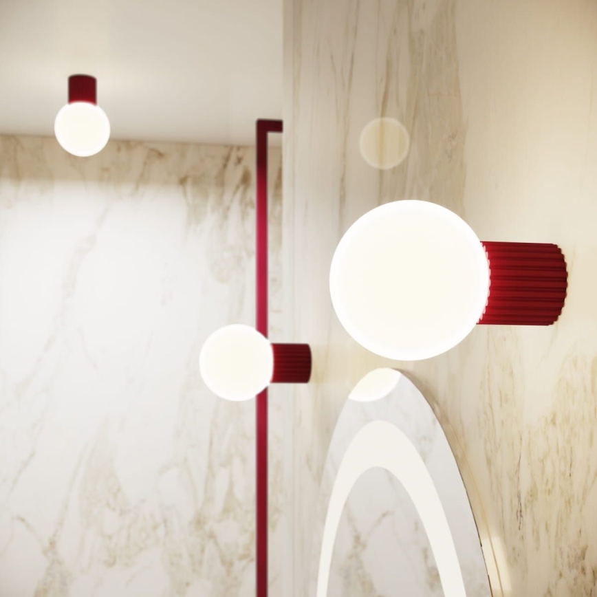 Applique murale salle de bain HALO 1xG9/8W/230V d. 12 cm IP44 rouge