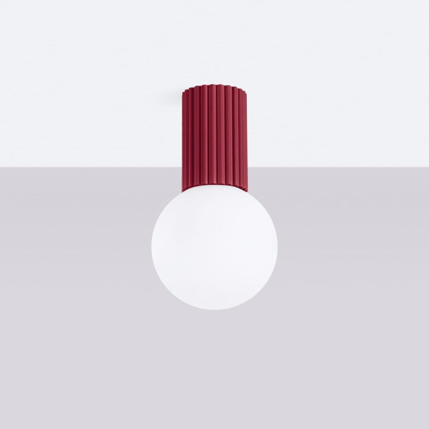 Plafonnier de salle de bain HALO 1xG9/8W/230V d. 12 cm IP44 rouge