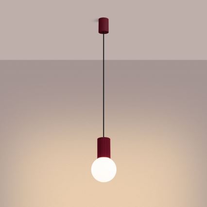 Suspension filaire HALO 1xG9/8W/230V d. 12 cm rouge