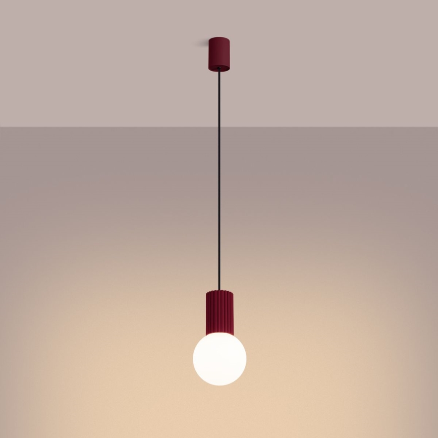 Suspension filaire HALO 1xG9/8W/230V d. 12 cm rouge