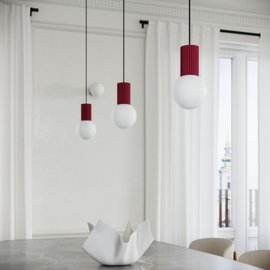 Suspension filaire HALO 1xG9/8W/230V d. 12 cm rouge