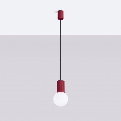 Suspension filaire HALO 1xG9/8W/230V d. 12 cm rouge