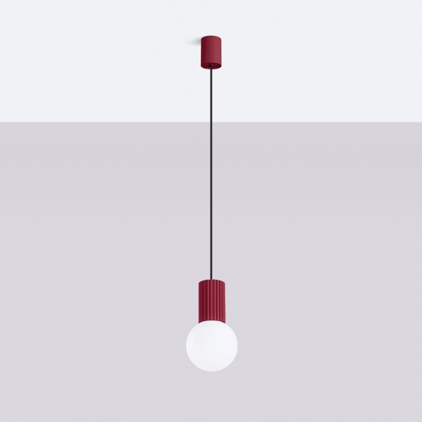 Suspension filaire HALO 1xG9/8W/230V d. 12 cm rouge