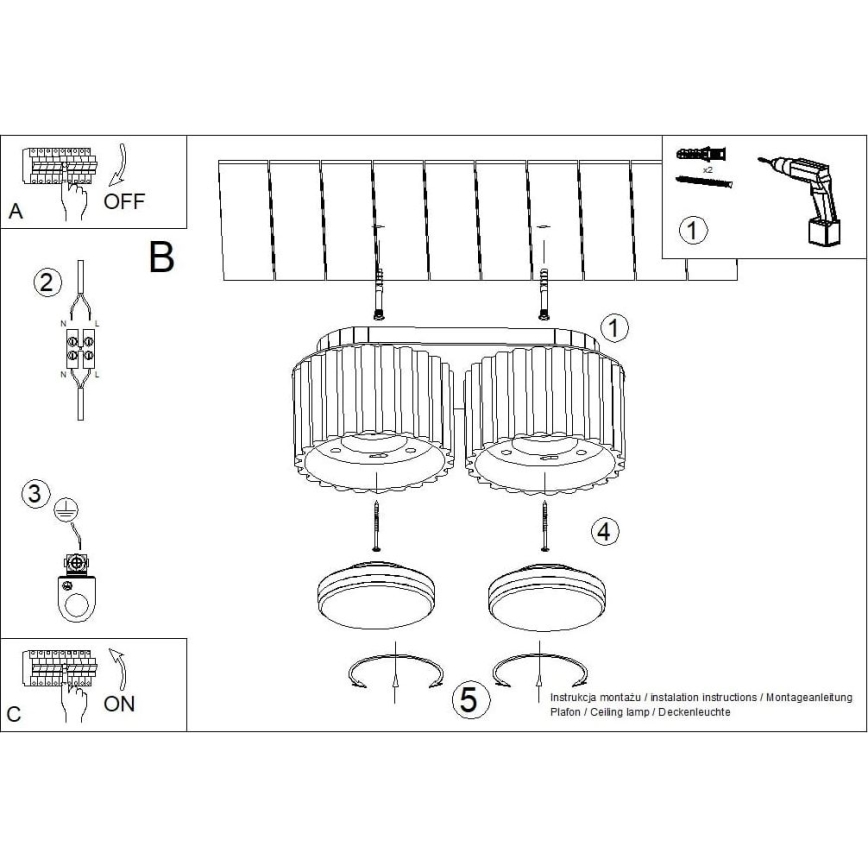 Faretto AURA 2xGX53/10W/230V, colore crema
