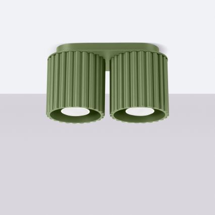 Faretto AURA 2xGU10/10W/230V verde