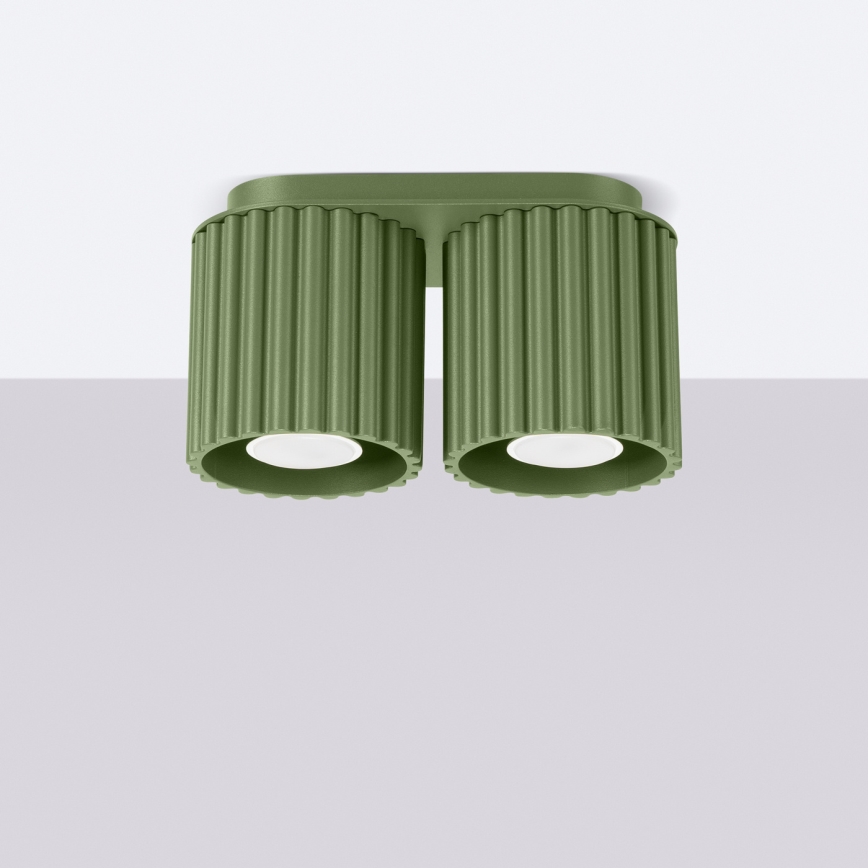 Faretto AURA 2xGU10/10W/230V verde