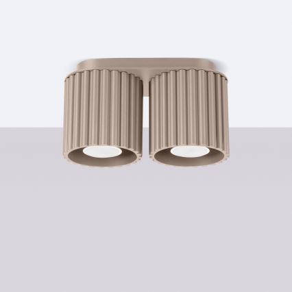 Faretto AURA 2xGU10/10W/230V taupe
