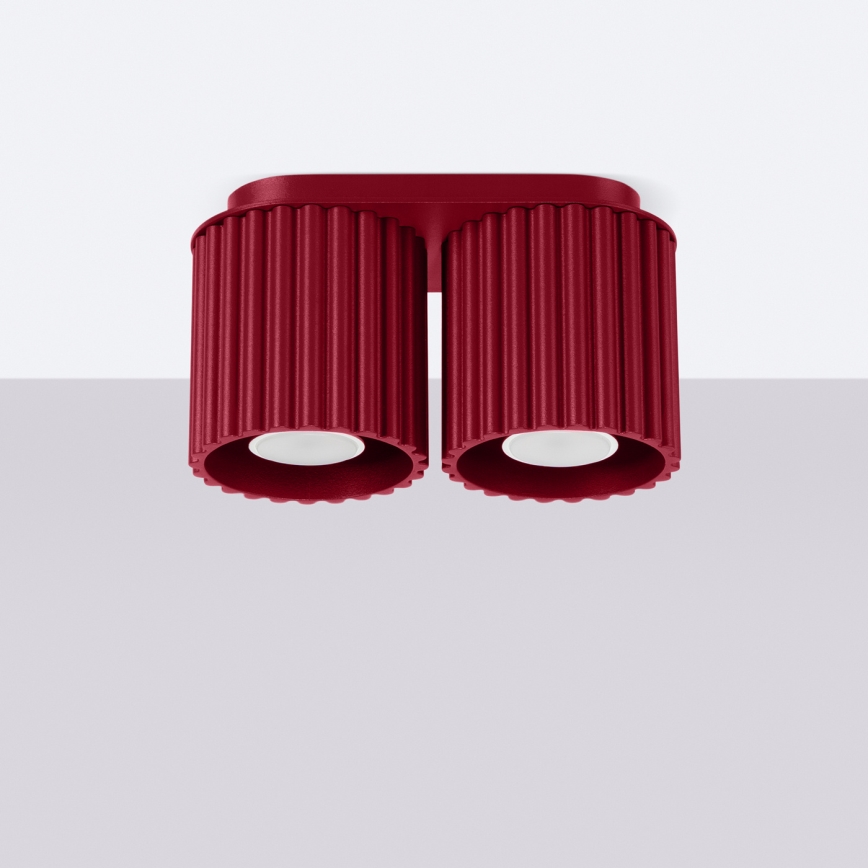 Faretto AURA 2xGU10/10W/230V rosso