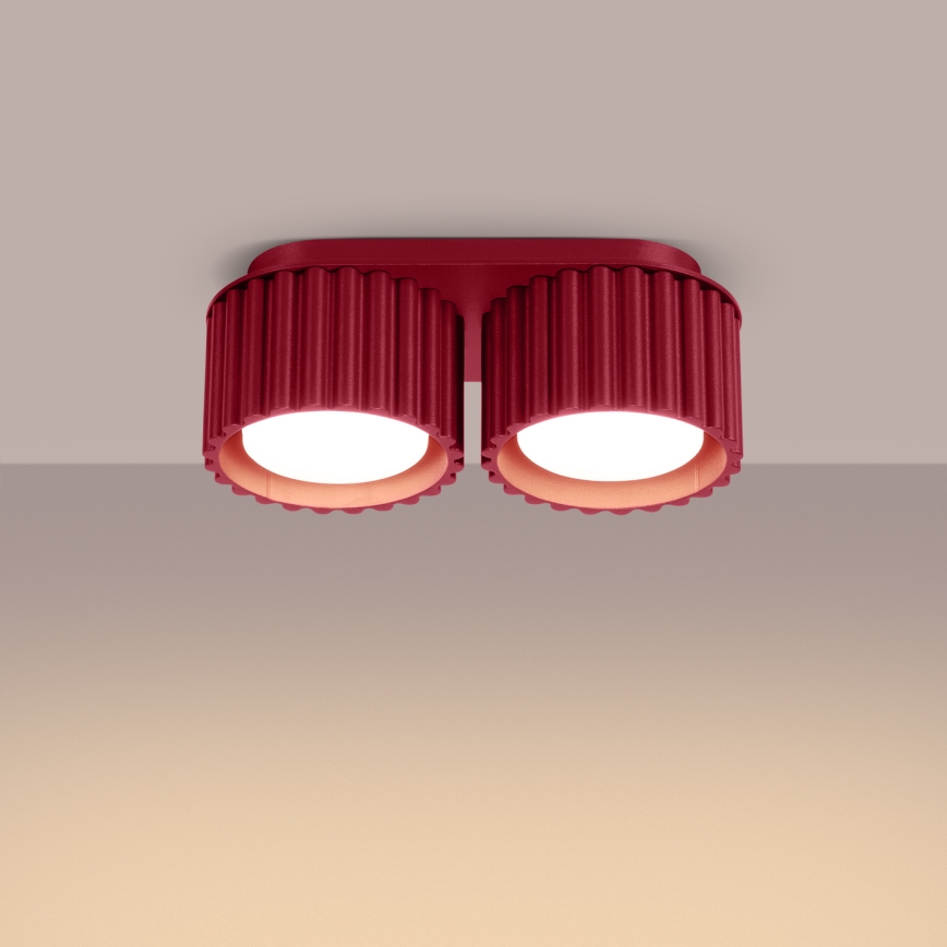 Faretto AURA 2xGX53/10W/230V rosso
