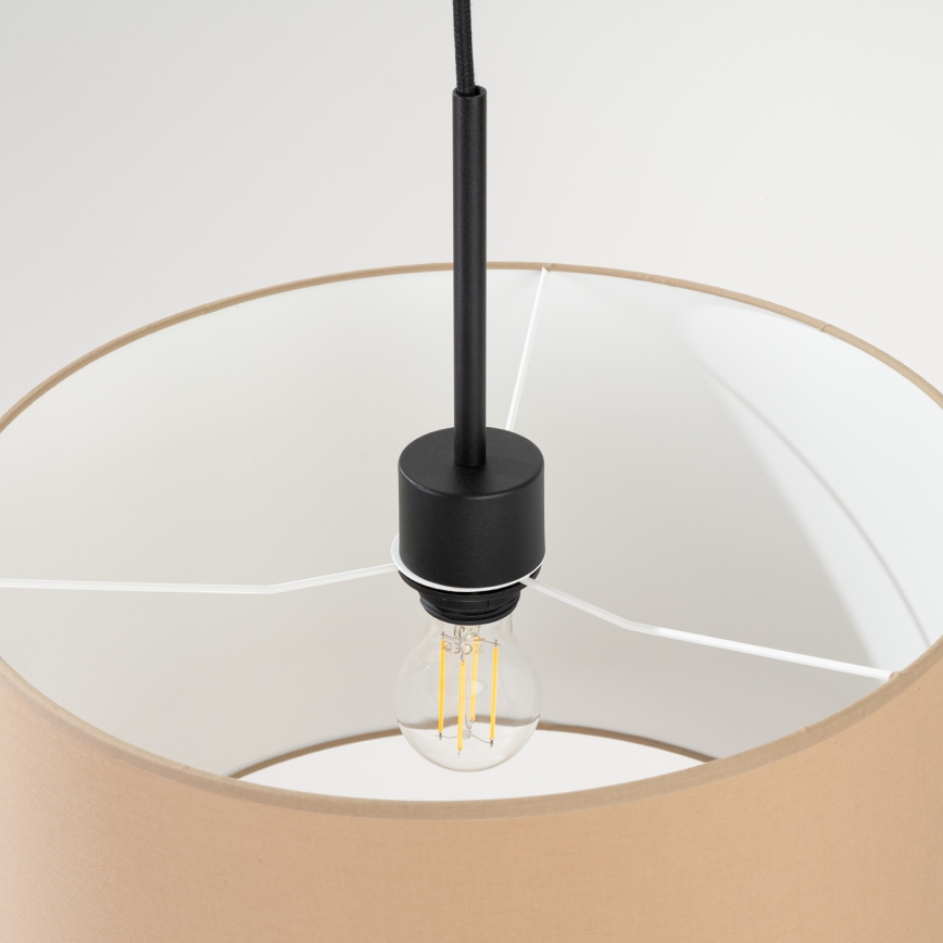 Pendelleuchte mit Kabel NEVIA 1xE27/15W/230V Ø 40 cm taupe