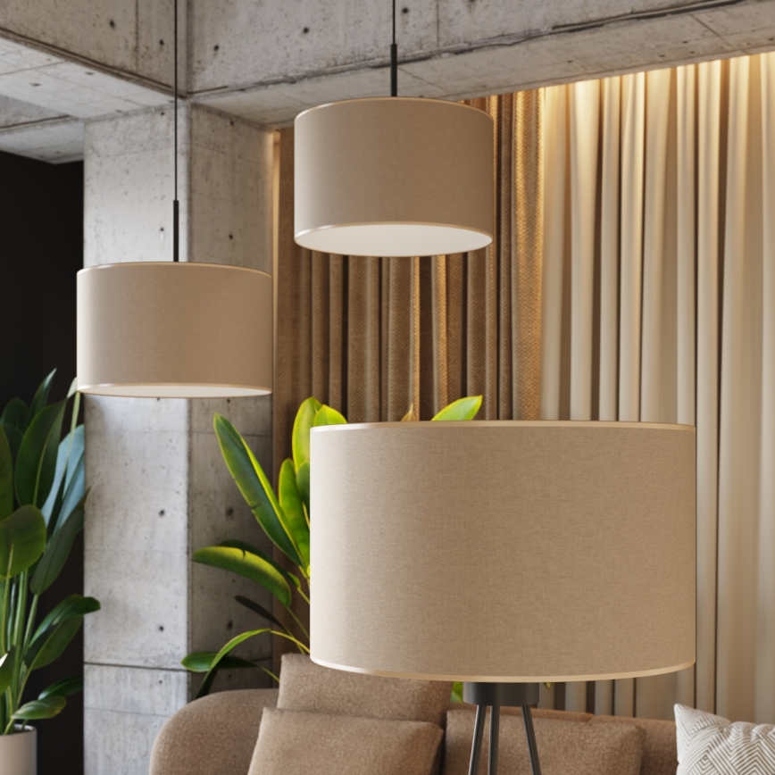 Suspension sur câble NEVIA 1xE27/15W/230V Ø 40 cm taupe