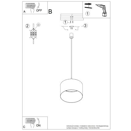 Suspension sur câble NEVIA 1xE27/15W/230V Ø 40 cm taupe