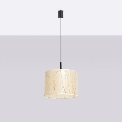 Lampadario a sospensione con cavo NEVIA 1xE27/15W/230V Ø 40 cm beige/effetto marmo