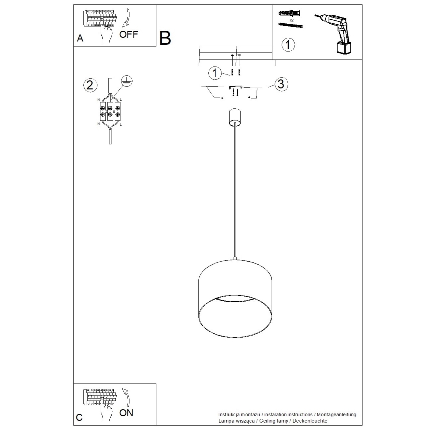 Lampadario a sospensione con cavo NEVIA 1xE27/15W/230V Ø 40 cm beige/effetto marmo