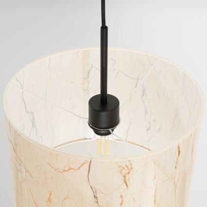 Suspension sur câble NEVIA 1xE27/15W/230V Ø 40 cm beige/effet marbre