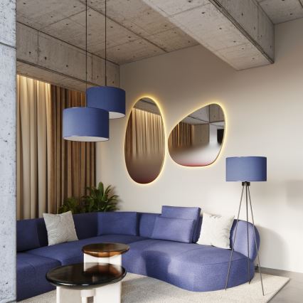 Pendelleuchte NEVIA mit Kabel, 1xE27/15W/230V, Durchmesser 40 cm, blau