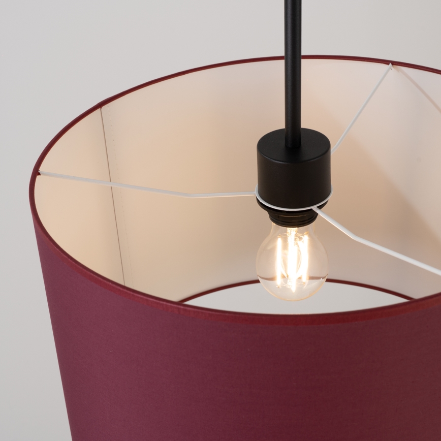Lampada a sospensione con cavo NEVIA 1xE27/15W/230V Ø 40 cm, rossa