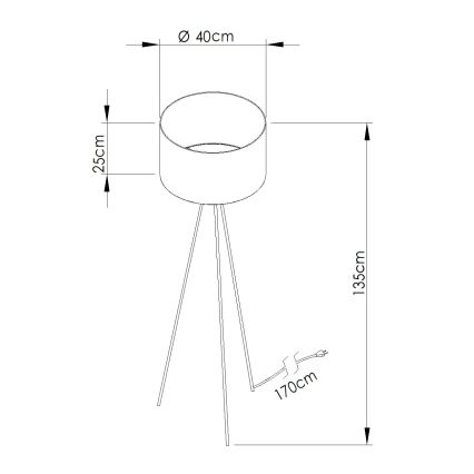 Lampada da terra NEVIA 1xE27/15W/230V taupe