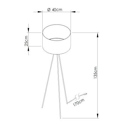 Lampadaire NEVIA 1xE27/15W/230V beige/effet marbre