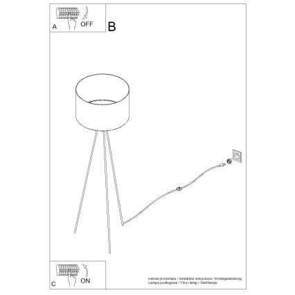 Lampadaire NEVIA 1xE27/15W/230V beige/effet marbre