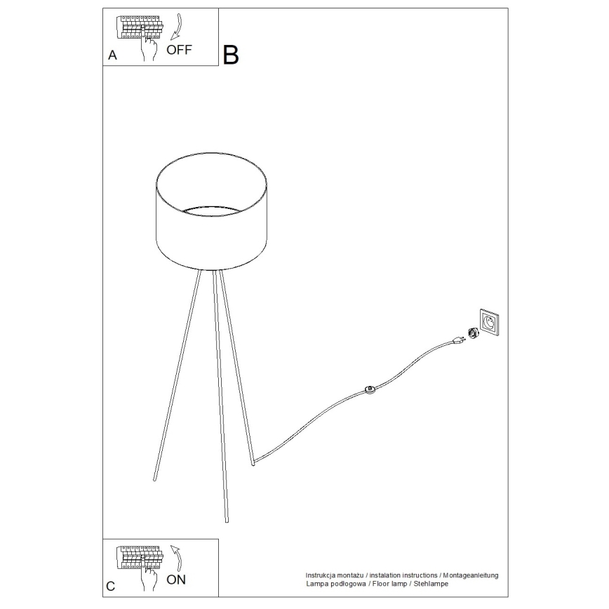 Lampadaire NEVIA 1xE27/15W/230V beige/effet marbre