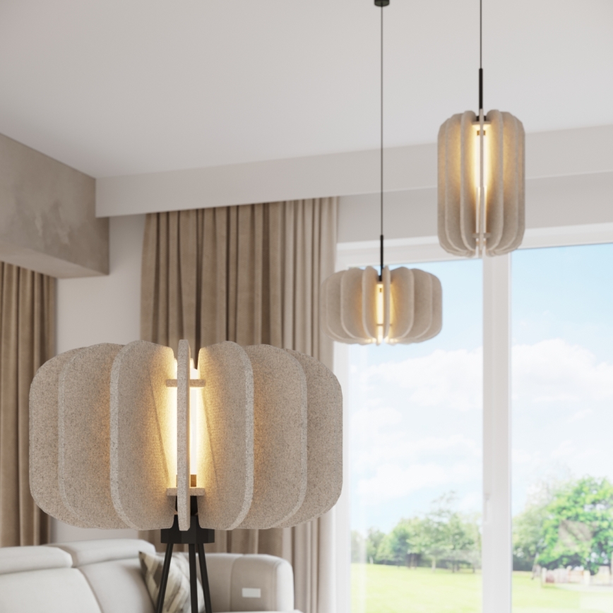 Lampada a sospensione con cavo MULA 1xE27/15W/230V Ø 27 cm colore crema