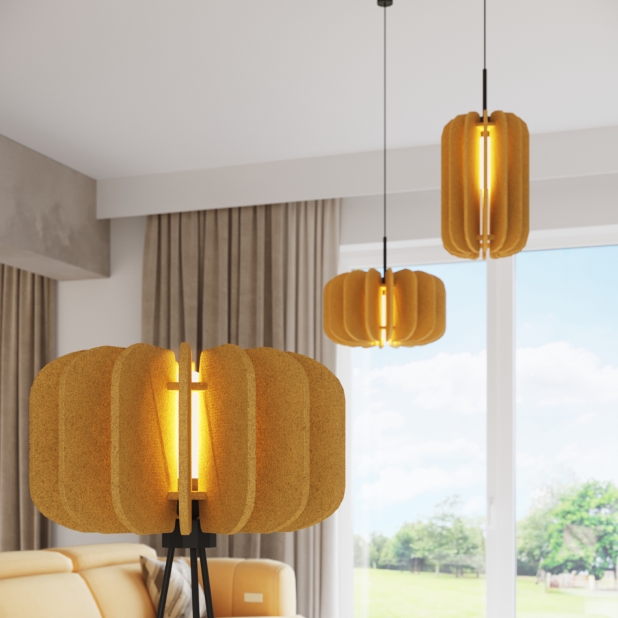 Lampada a sospensione MULA 1xE27/15W/230V Ø 27 cm gialla